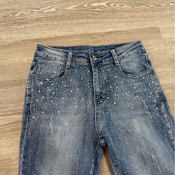 Melanie Line Sparkl Stud Embellished Slim Fit Jeans S - Picture 4 of 10